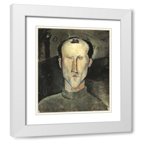 Leon Indebaum White Modern Wood Framed Art Print with Double Matting by Modigliani, Amedeo