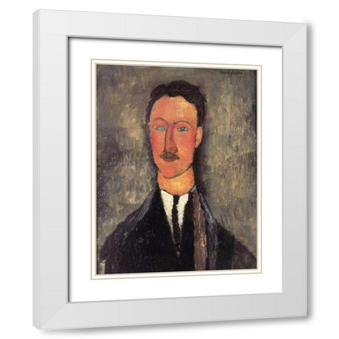 Leopold Survage White Modern Wood Framed Art Print with Double Matting by Modigliani, Amedeo