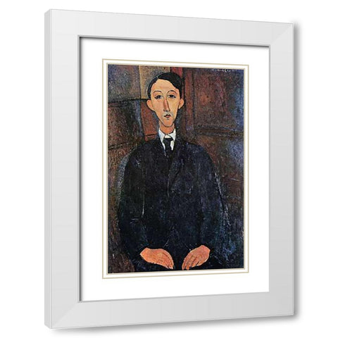 The Painter White Modern Wood Framed Art Print with Double Matting by Modigliani, Amedeo