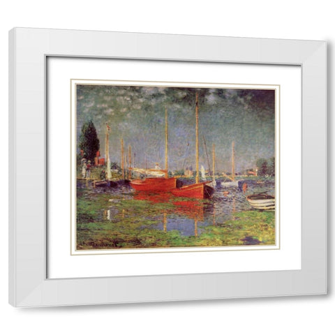 Argenteuil, 1875 White Modern Wood Framed Art Print with Double Matting by Monet, Claude