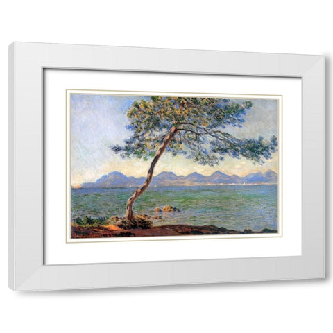 Au Cap DAntibes 1888 White Modern Wood Framed Art Print with Double Matting by Monet, Claude
