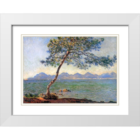 Au Cap DAntibes 1888 White Modern Wood Framed Art Print with Double Matting by Monet, Claude