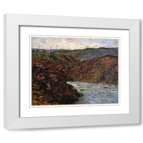 Au Confluent Des Deux Creuse White Modern Wood Framed Art Print with Double Matting by Monet, Claude