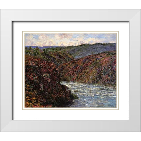 Au Confluent Des Deux Creuse White Modern Wood Framed Art Print with Double Matting by Monet, Claude