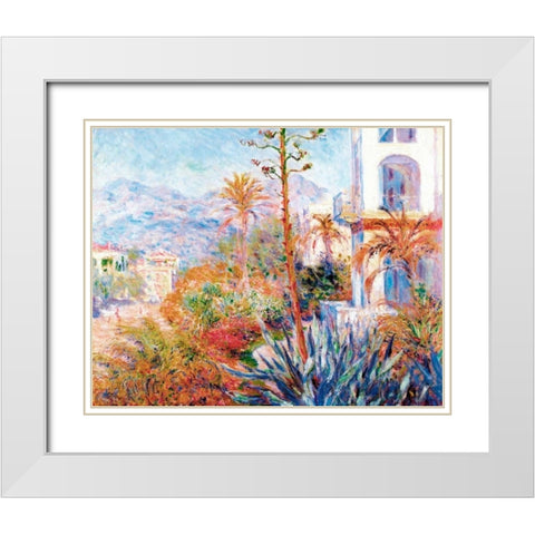 Bordighera 1884 White Modern Wood Framed Art Print with Double Matting by Monet, Claude