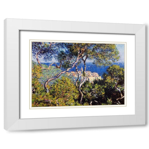 Bordighera White Modern Wood Framed Art Print with Double Matting by Monet, Claude