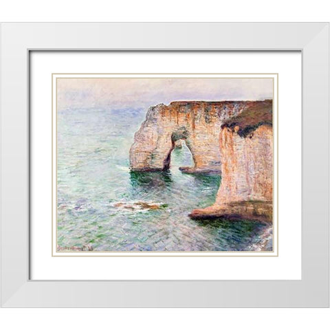 Manne-Porte Etreat White Modern Wood Framed Art Print with Double Matting by Monet, Claude