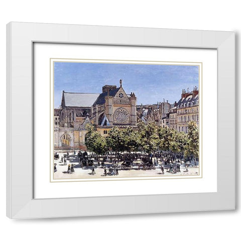 Saint-Germain-LAuxerrois 1866 White Modern Wood Framed Art Print with Double Matting by Monet, Claude