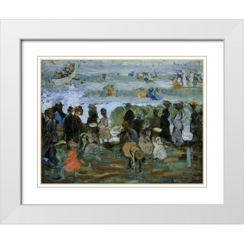 After The Storm White Modern Wood Framed Art Print with Double Matting by Prendergast, Maurice Brazil