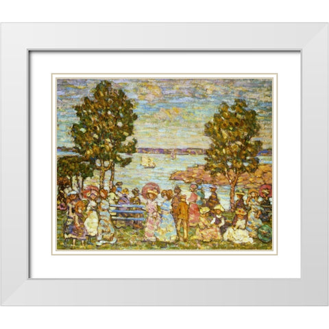 The Holiday White Modern Wood Framed Art Print with Double Matting by Prendergast, Maurice Brazil