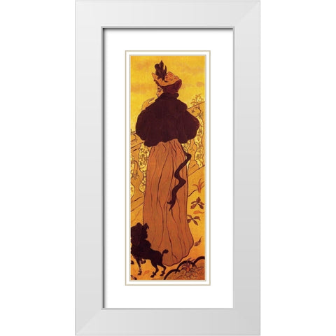 Femme A La Balustrade White Modern Wood Framed Art Print with Double Matting by Ranson, Paul