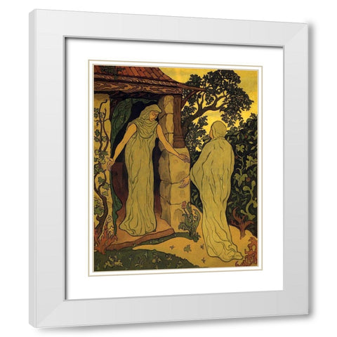 La Visitation White Modern Wood Framed Art Print with Double Matting by Ranson, Paul