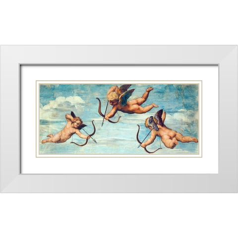Trionfo Di Galatea White Modern Wood Framed Art Print with Double Matting by Raphael