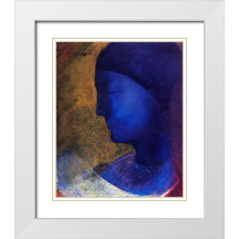 The Golden Cell White Modern Wood Framed Art Print with Double Matting by Redon, Odilon