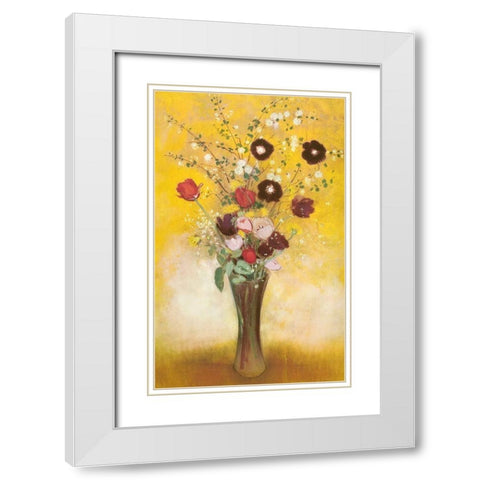 Vase Of Flowers 1916 White Modern Wood Framed Art Print with Double Matting by Redon, Odilon