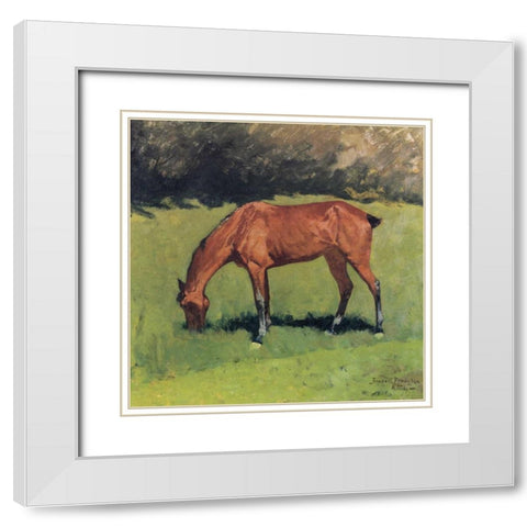 A Study White Modern Wood Framed Art Print with Double Matting by Remington, Frederic