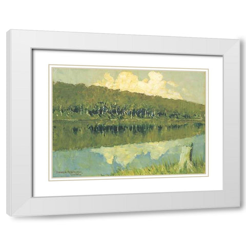 Canada White Modern Wood Framed Art Print with Double Matting by Remington, Frederic