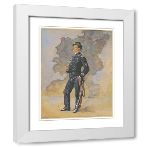 Lieutenant Engineer Battalion White Modern Wood Framed Art Print with Double Matting by Remington, Frederic