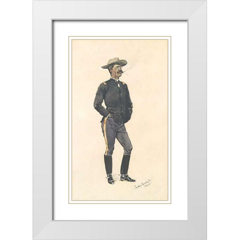 Lieutenant Hardie White Modern Wood Framed Art Print with Double Matting by Remington, Frederic