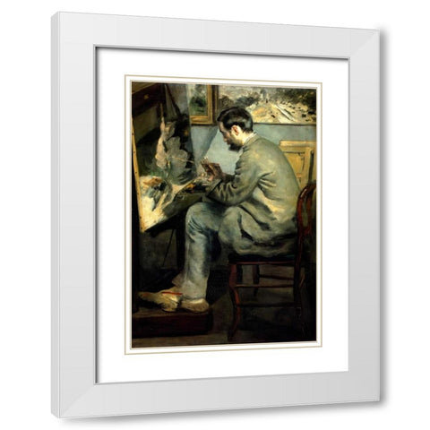 Bazille White Modern Wood Framed Art Print with Double Matting by Renoir, Pierre-Auguste