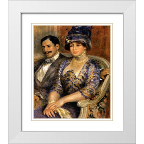 Monsieur And Madame Bernheim Devillers White Modern Wood Framed Art Print with Double Matting by Renoir, Pierre-Auguste