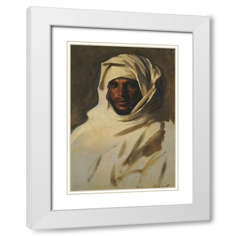 A Bedouin Arab 1891 White Modern Wood Framed Art Print with Double Matting by Sargent, John Singer