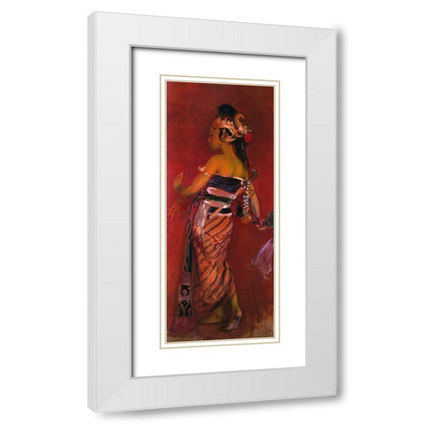 A Javanese Dancer 1889 White Modern Wood Framed Art Print with Double Matting by Sargent, John Singer