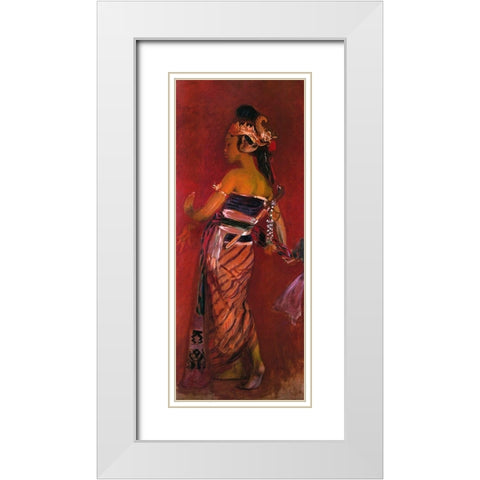 A Javanese Dancer 1889 White Modern Wood Framed Art Print with Double Matting by Sargent, John Singer