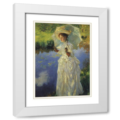 A Morning Walk 1888 White Modern Wood Framed Art Print with Double Matting by Sargent, John Singer