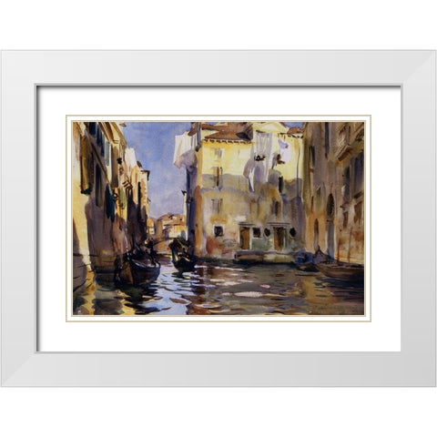A Side Canal, Venice, 1902-04 White Modern Wood Framed Art Print with Double Matting by Sargent, John Singer