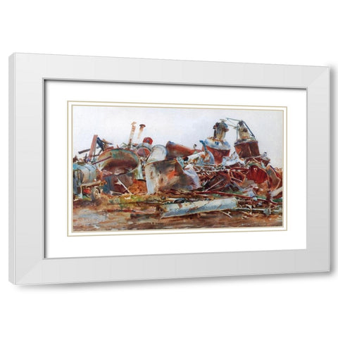 A Wrecked Sugar Refinery White Modern Wood Framed Art Print with Double Matting by Sargent, John Singer