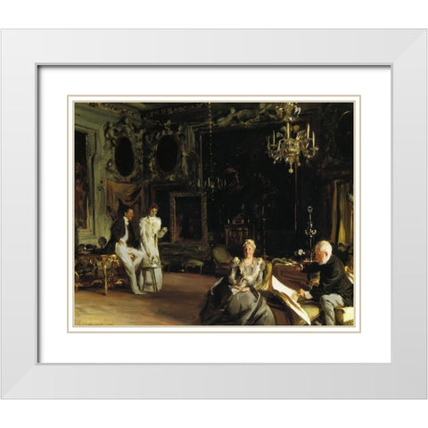 An Interior in Venice 1899 White Modern Wood Framed Art Print with Double Matting by Sargent, John Singer