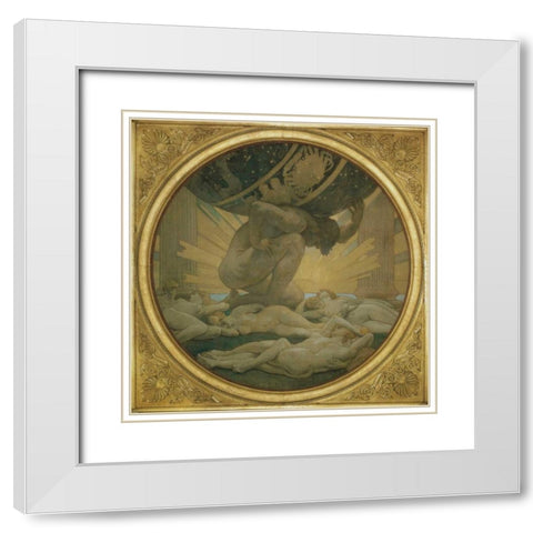 Atlas and the Hesperides, 1922 White Modern Wood Framed Art Print with Double Matting by Sargent, John Singer
