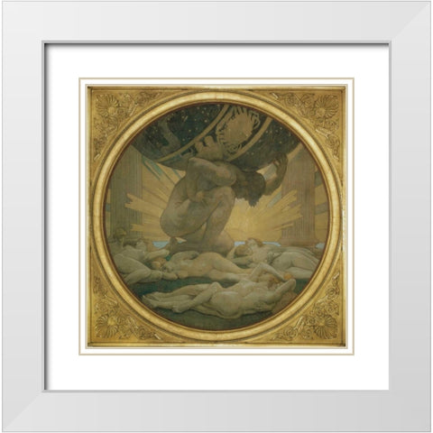 Atlas and the Hesperides, 1922 White Modern Wood Framed Art Print with Double Matting by Sargent, John Singer