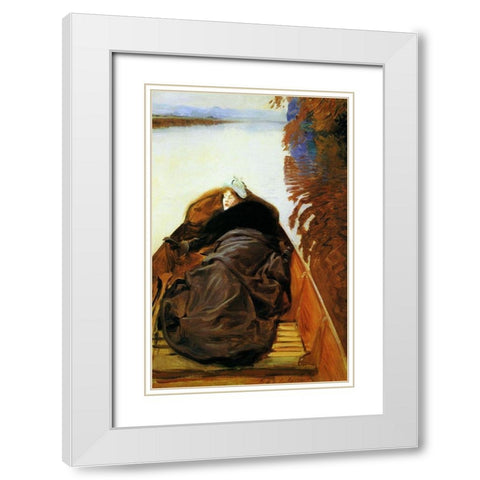 Autumn on the River, 1889 White Modern Wood Framed Art Print with Double Matting by Sargent, John Singer