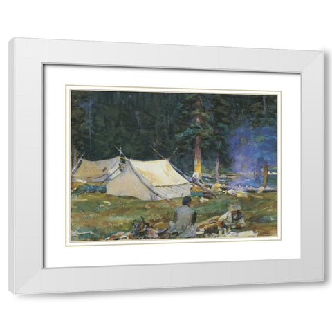 Camping at Lake OHara, 1916 White Modern Wood Framed Art Print with Double Matting by Sargent, John Singer
