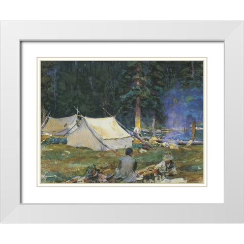 Camping at Lake OHara, 1916 White Modern Wood Framed Art Print with Double Matting by Sargent, John Singer