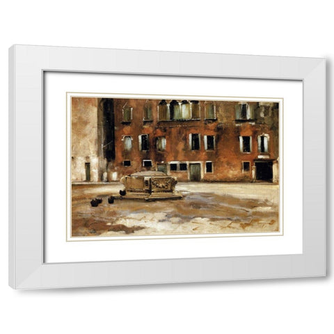 Campo Sant Agnese, Venice, 1882 White Modern Wood Framed Art Print with Double Matting by Sargent, John Singer