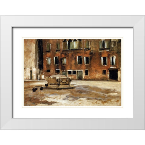 Campo Sant Agnese, Venice, 1882 White Modern Wood Framed Art Print with Double Matting by Sargent, John Singer