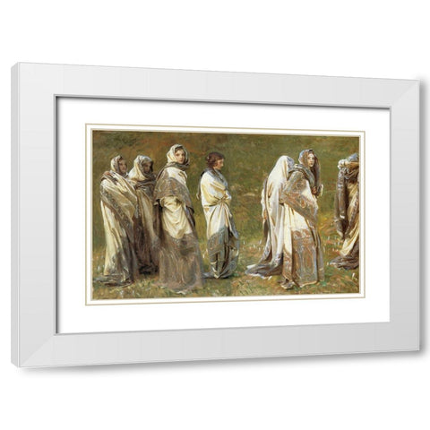 Cashmere 1908 White Modern Wood Framed Art Print with Double Matting by Sargent, John Singer