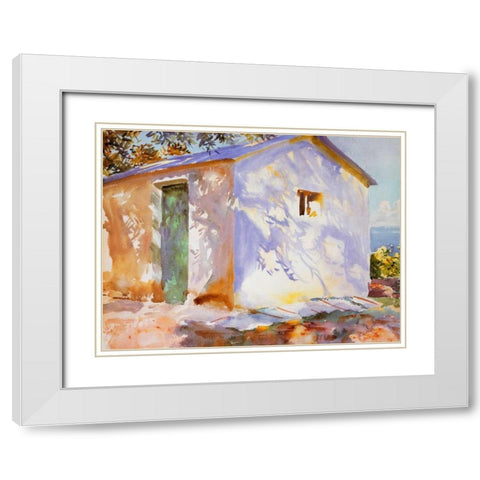 Corfu, Lights and Shadows White Modern Wood Framed Art Print with Double Matting by Sargent, John Singer
