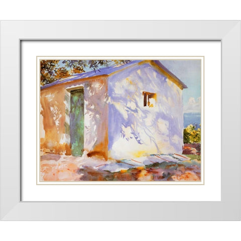 Corfu, Lights and Shadows White Modern Wood Framed Art Print with Double Matting by Sargent, John Singer