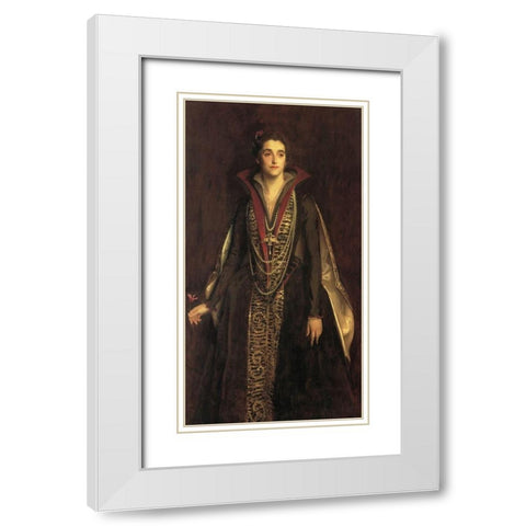 Countess of Rocksavage White Modern Wood Framed Art Print with Double Matting by Sargent, John Singer