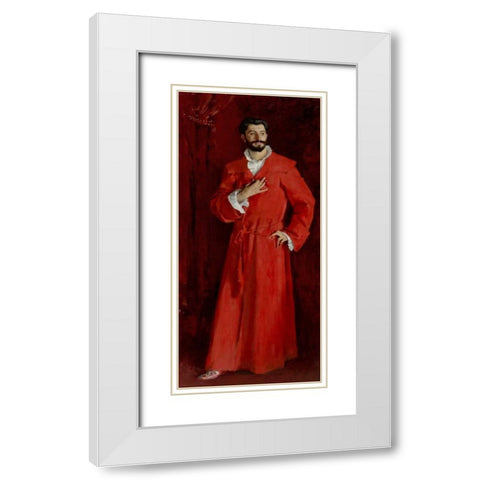 Doctor Pozzi at Home, 1881 White Modern Wood Framed Art Print with Double Matting by Sargent, John Singer