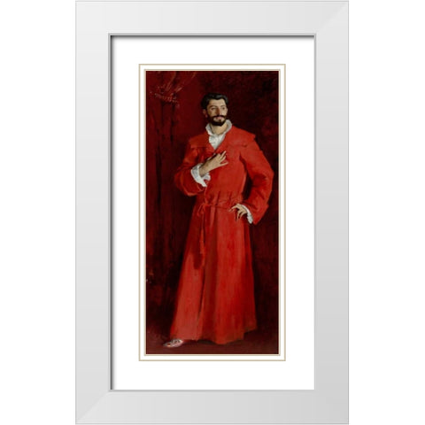 Doctor Pozzi at Home, 1881 White Modern Wood Framed Art Print with Double Matting by Sargent, John Singer