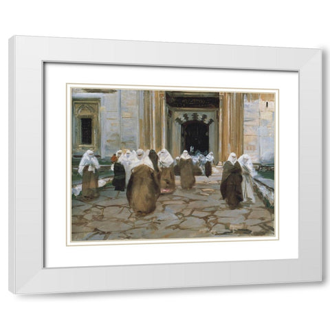 Door of a Mosque, 1891 White Modern Wood Framed Art Print with Double Matting by Sargent, John Singer