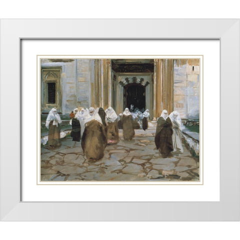 Door of a Mosque, 1891 White Modern Wood Framed Art Print with Double Matting by Sargent, John Singer