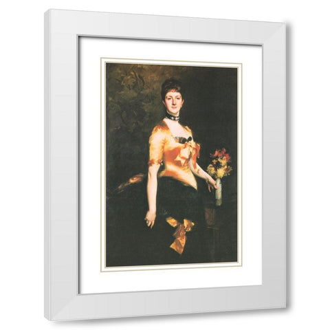 Edith Lady Playfair, nÃ©e Edith Russell, 1884 White Modern Wood Framed Art Print with Double Matting by Sargent, John Singer