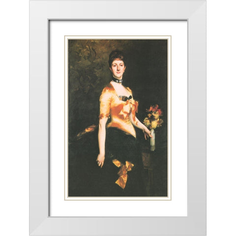 Edith Lady Playfair, nÃ©e Edith Russell, 1884 White Modern Wood Framed Art Print with Double Matting by Sargent, John Singer