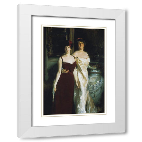 Ena and Betty, Daughters of Asher and Mrs. Wertheimer White Modern Wood Framed Art Print with Double Matting by Sargent, John Singer